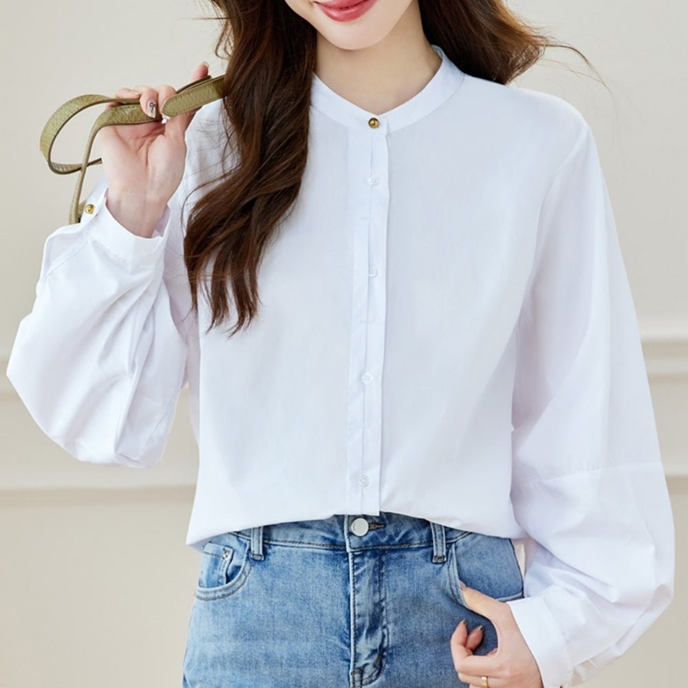 ラウンドネックゆったりシャツ｜オフィスカジュアル レディース 通販【ミレジェネ】