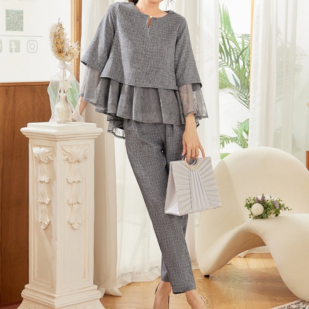 ペプラムオーガンジーセットアップ｜オフィスカジュアル レディース 通販【ミレジェネ】