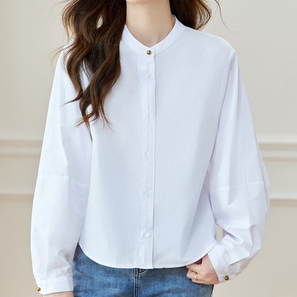 ラウンドネックゆったりシャツ｜オフィスカジュアル レディース 通販【ミレジェネ】