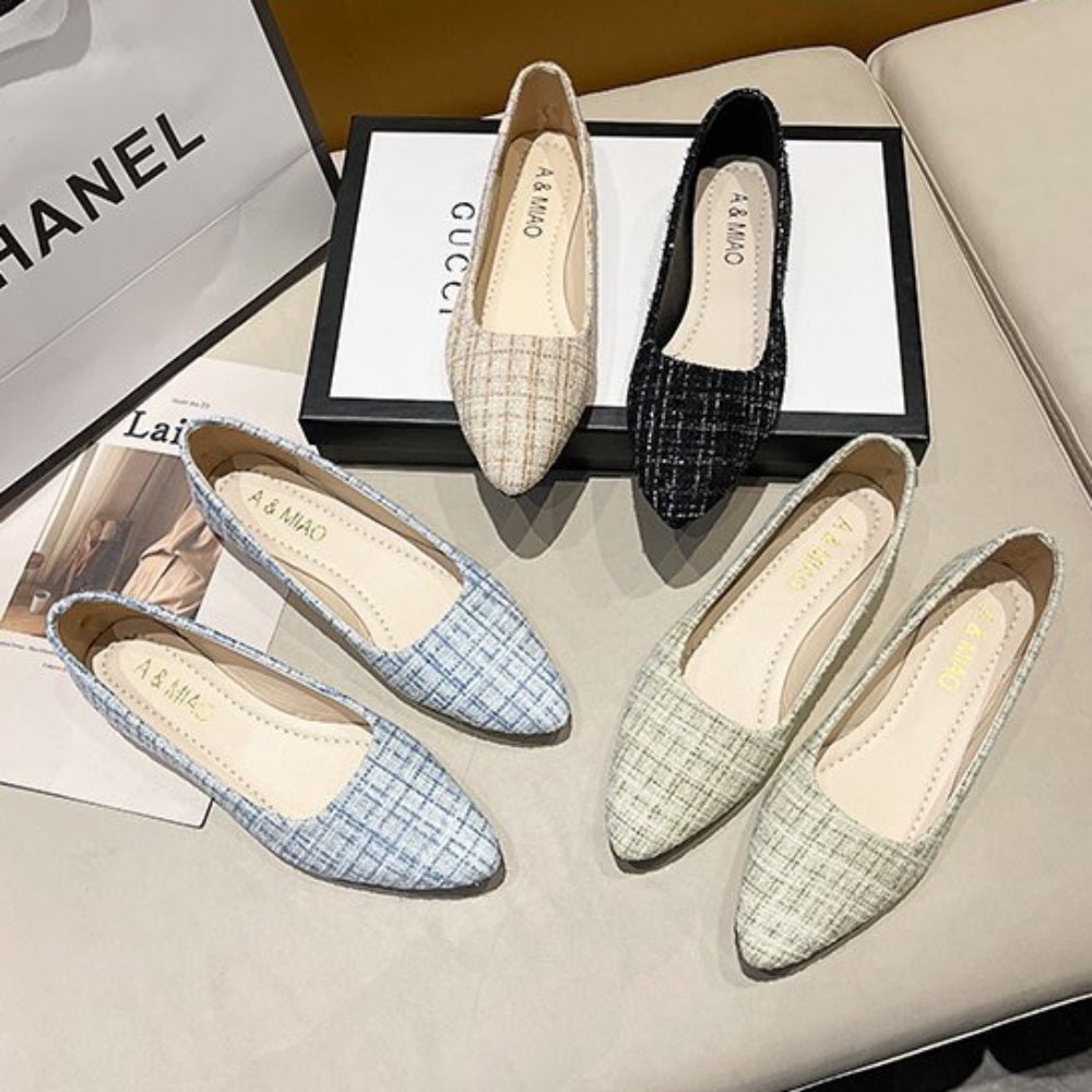 シンプルツイードフラットパンプス｜オフィスカジュアル レディース 通販【ミレジェネ】