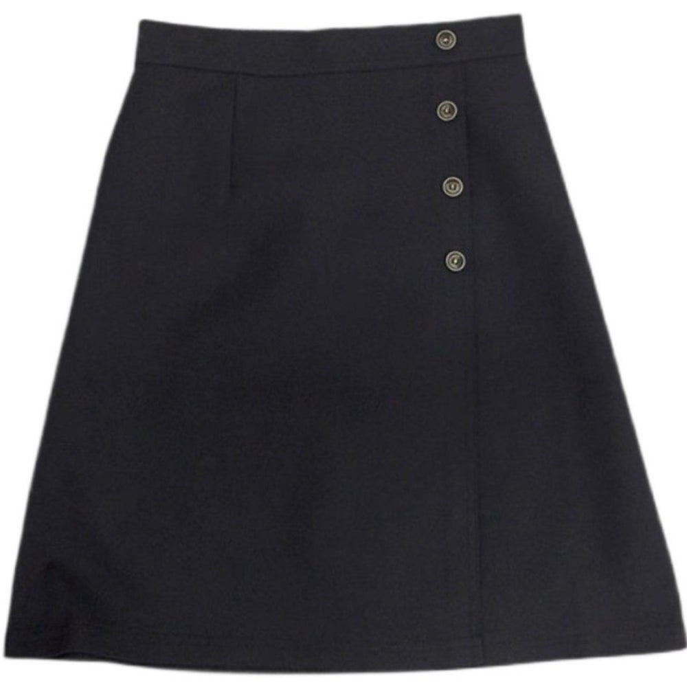 【骨格ウェーブさんにおすすめ】サイドボタンラップスカート[ミレジェネ]｜オフィスカジュアル レディース 通販【ミレジェネ】