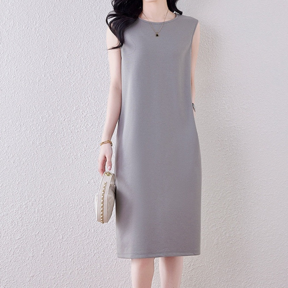 ラウンドネックベーシックワンピース｜オフィスカジュアル レディース 通販【ミレジェネ】