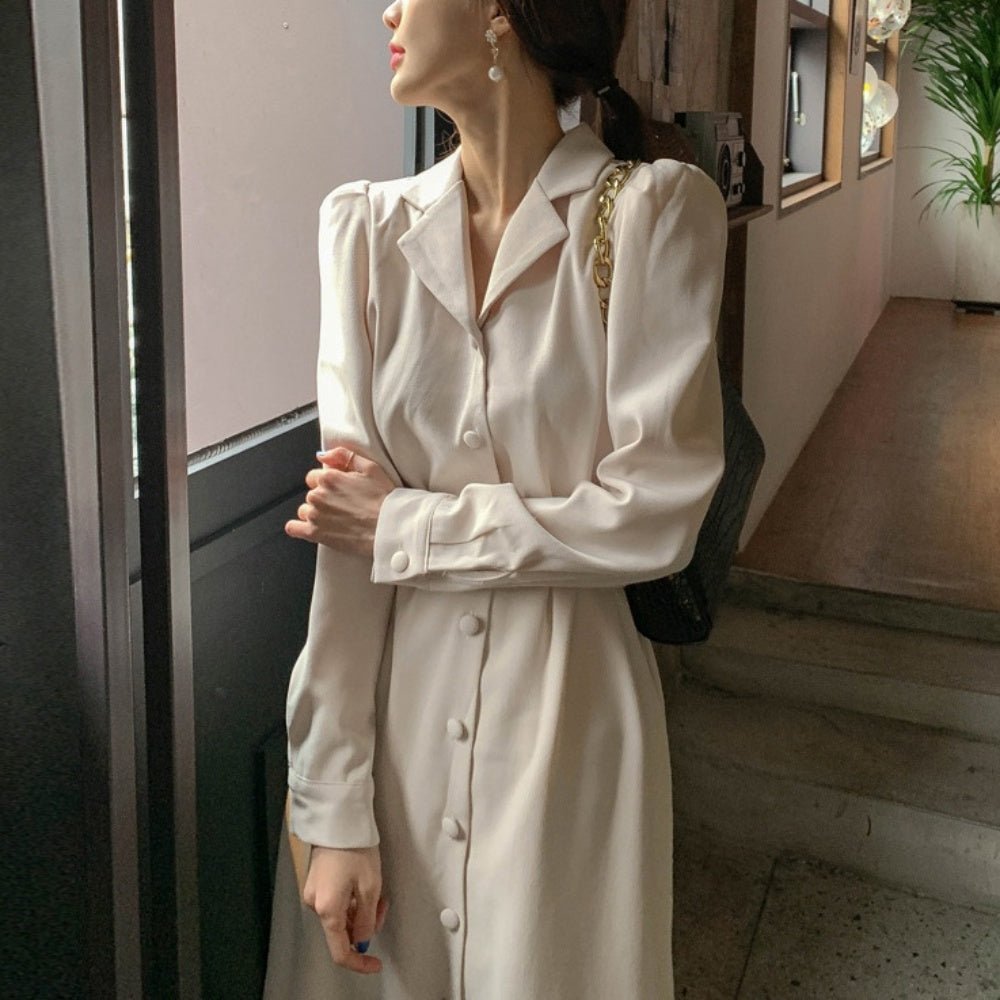 スーツカラーベルト付きワンピース｜オフィスカジュアル レディース 通販【ミレジェネ】