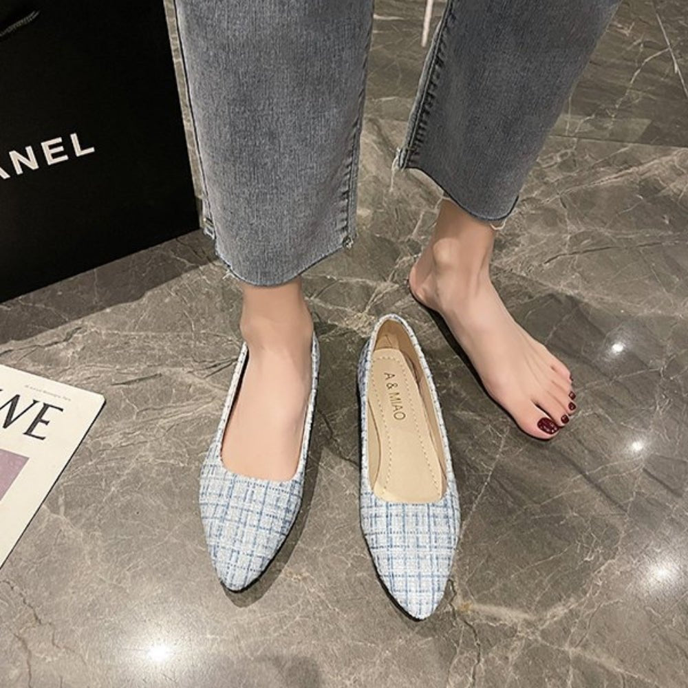 シンプルツイードフラットパンプス｜オフィスカジュアル レディース 通販【ミレジェネ】