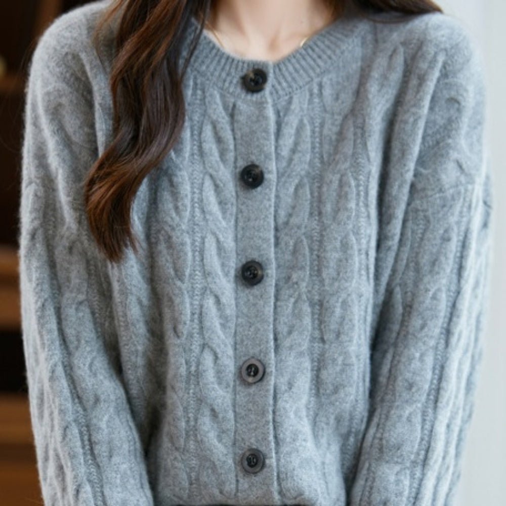 ウールケーブルニットカーディガン｜オフィスカジュアル レディース 通販【ミレジェネ】