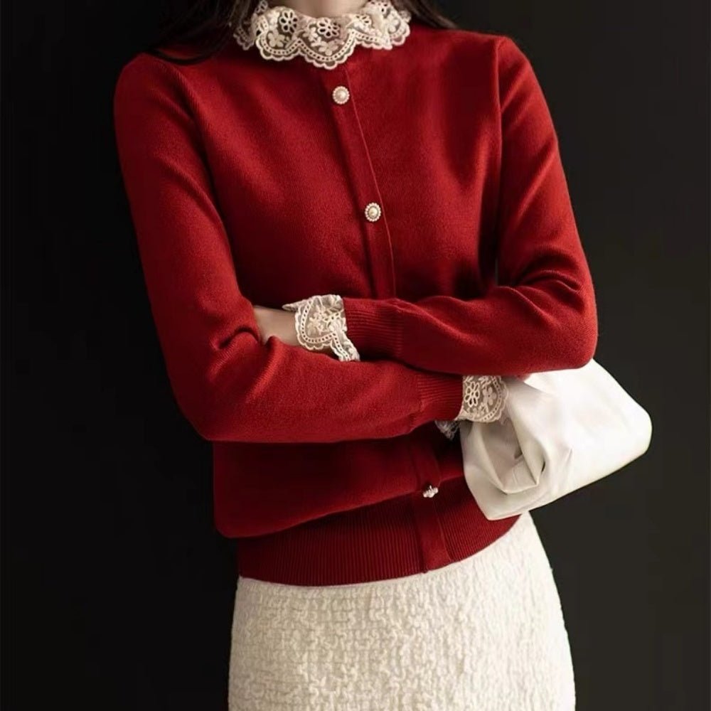 レース襟クラシカルニット｜オフィスカジュアル レディース 通販【ミレジェネ】