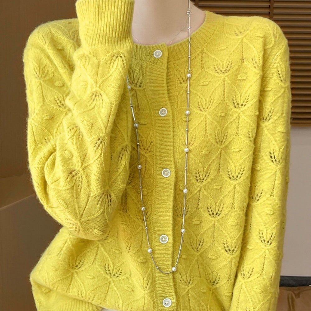 レース調ウールカーディガン｜オフィスカジュアル レディース 通販【ミレジェネ】