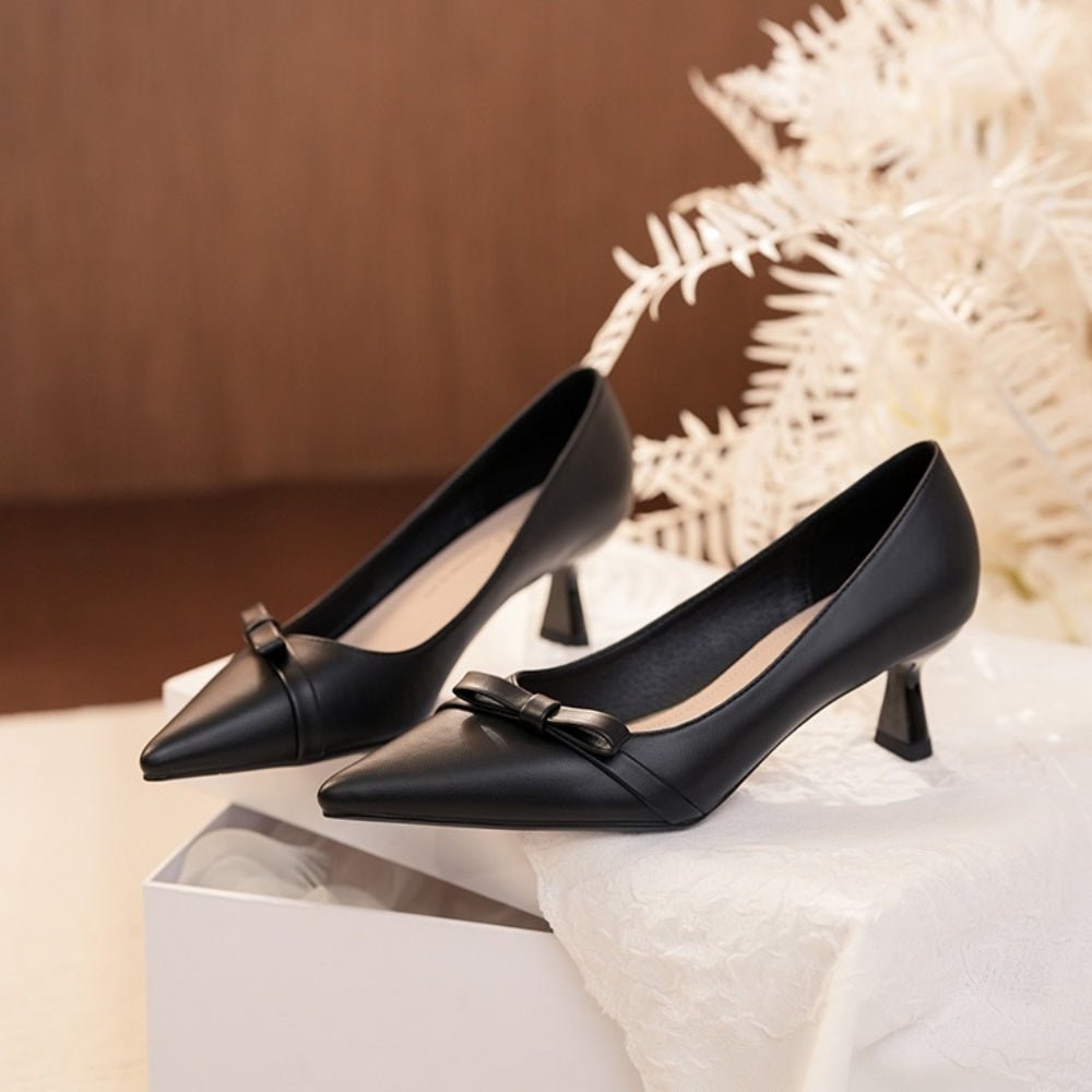アシメフラットリボンパンプス｜オフィスカジュアル レディース 通販【ミレジェネ】