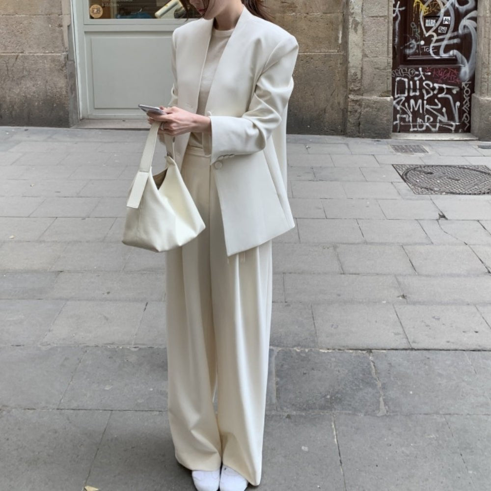 シンプルＶネックジャケット｜オフィスカジュアル レディース 通販【ミレジェネ】