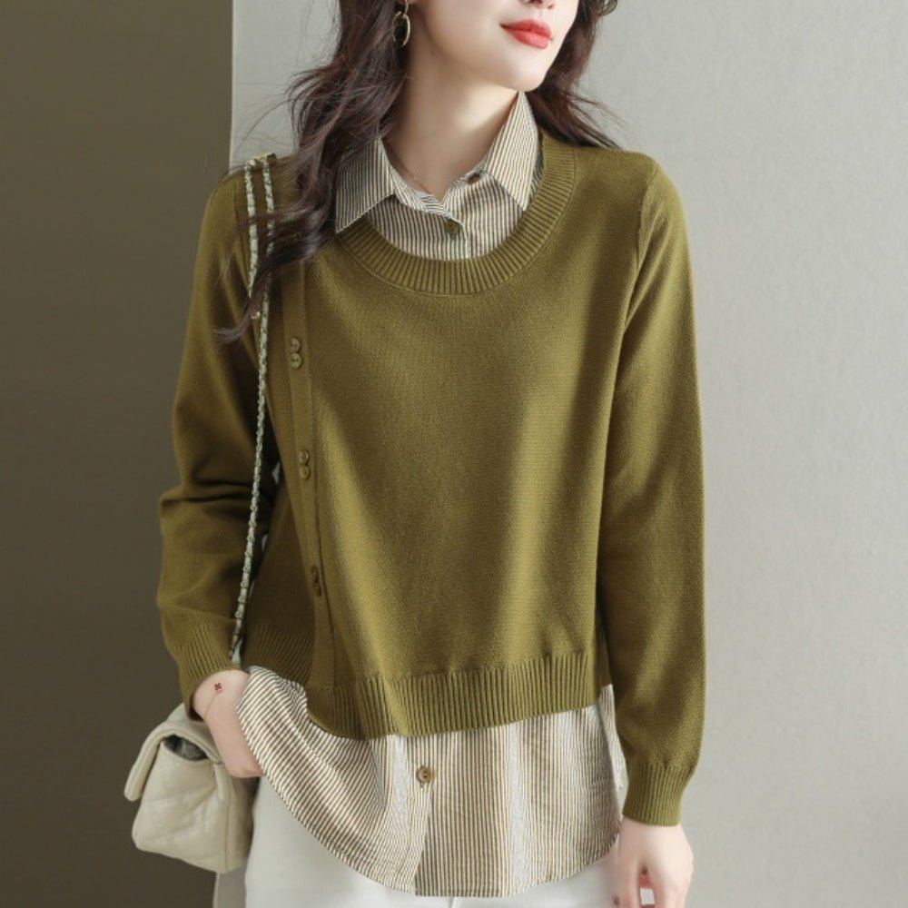 フェイクレイヤードニット｜オフィスカジュアル レディース 通販【ミレジェネ】