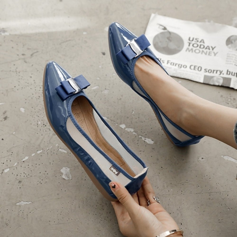 サイドメッシュフラットパンプス｜オフィスカジュアル レディース 通販【ミレジェネ】