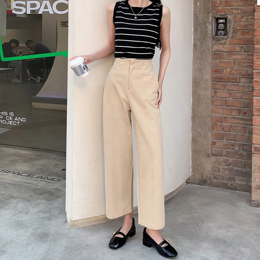 ハイウエストクロップドストレートパンツ｜オフィスカジュアル レディース 通販 Millennial Generation【ミレジェネ】