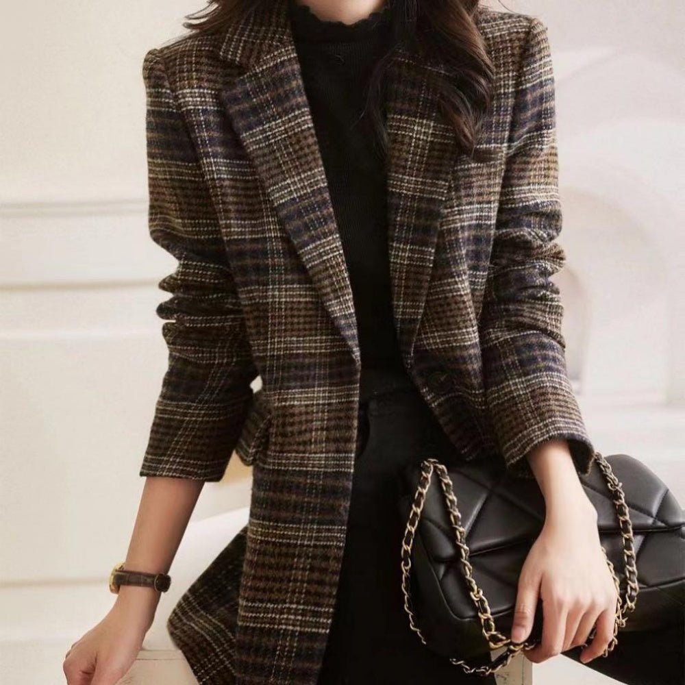 チェック柄テーラードジャケット｜オフィスカジュアル レディース 通販