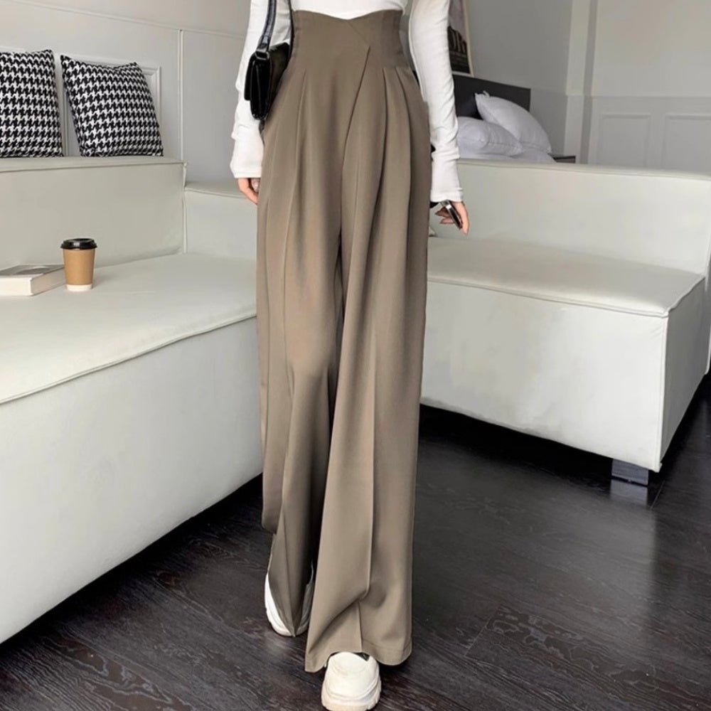 ラップ風ハイウエストスラックスパンツ｜オフィスカジュアル レディース 通販【ミレジェネ】