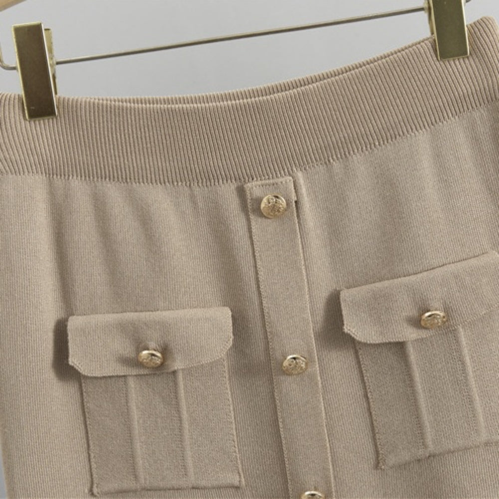 金釦アクセントニットアップ｜オフィスカジュアル レディース 通販【ミレジェネ】