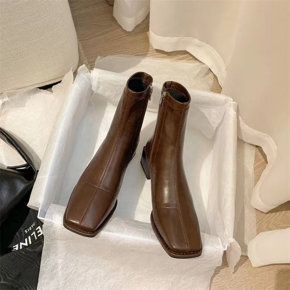 スクエアトゥショートブーツ｜オフィスカジュアル レディース 通販