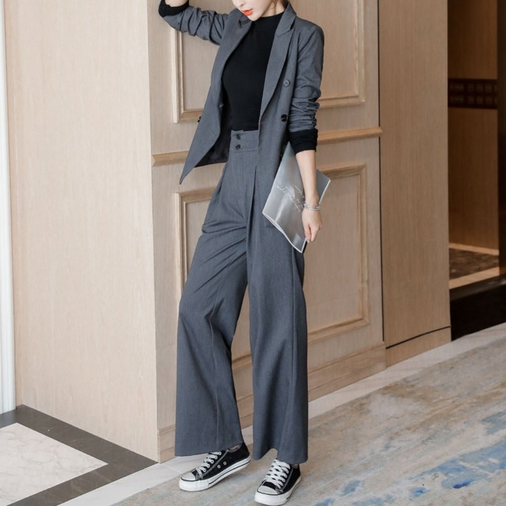 ハイウエストワイドパンツ・ダブルジャケットセットアップ｜オフィスカジュアル レディース 通販【ミレジェネ】