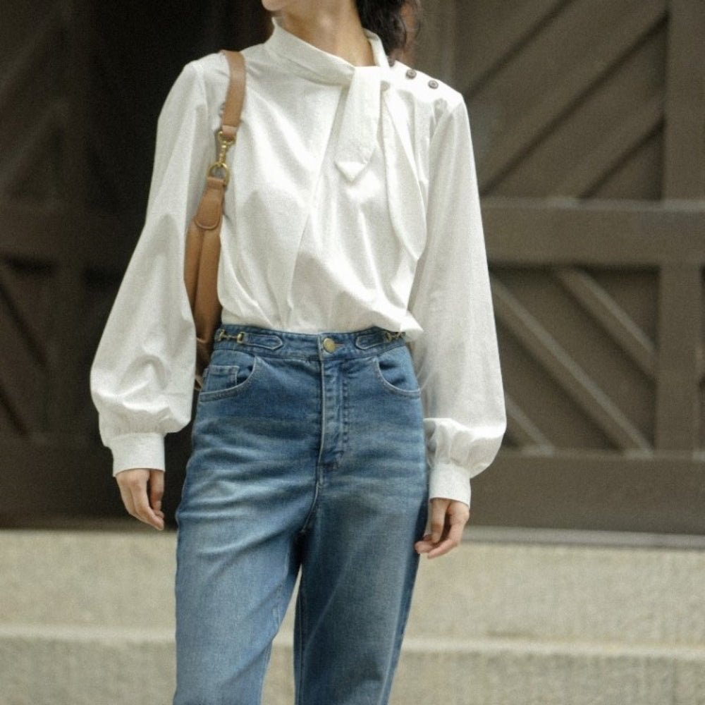 スカーフタイチェックブラウス｜オフィスカジュアル レディース 通販【ミレジェネ】