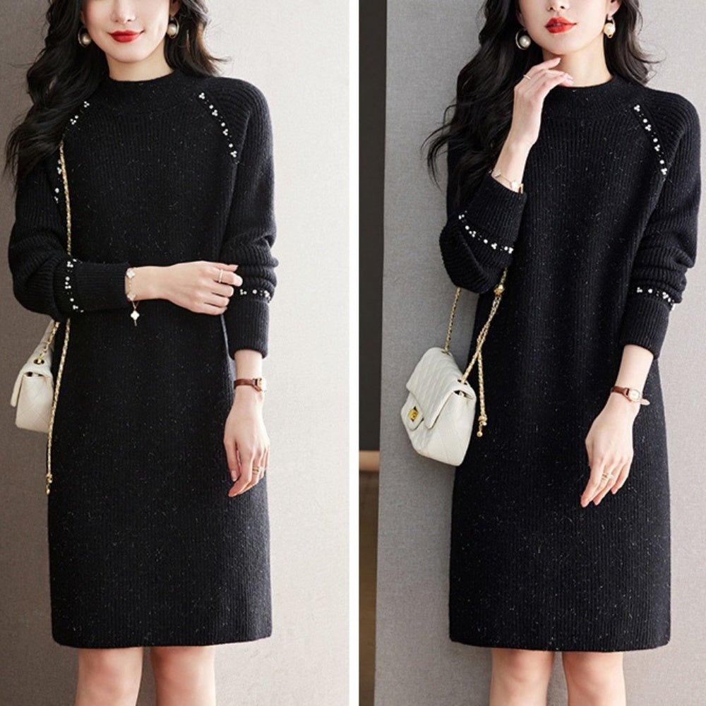 装飾付ニットワンピース｜オフィスカジュアル レディース 通販【ミレジェネ】