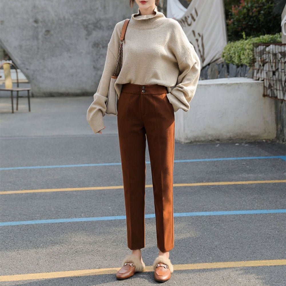 ウール地クロップドパンツ｜オフィスカジュアル レディース 通販【ミレジェネ】