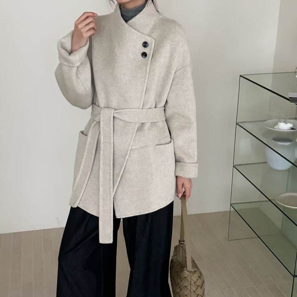 ベルト付きウールコート｜オフィスカジュアル レディース 通販【ミレジェネ】