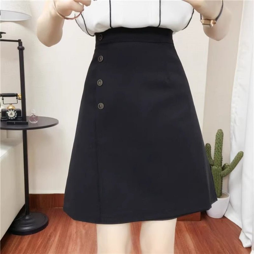 【骨格ウェーブさんにおすすめ】サイドボタンラップスカート[ミレジェネ]｜オフィスカジュアル レディース 通販【ミレジェネ】