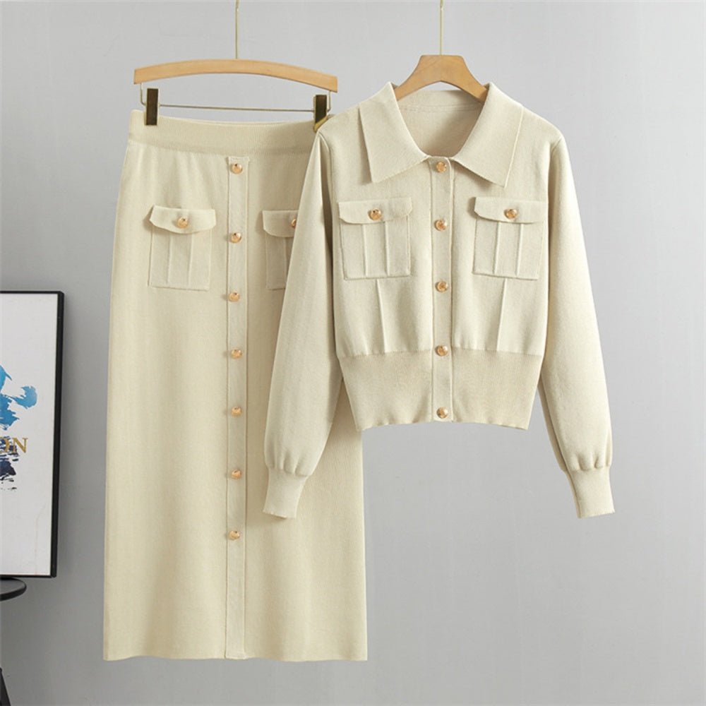 金釦アクセントニットアップ｜オフィスカジュアル レディース 通販【ミレジェネ】