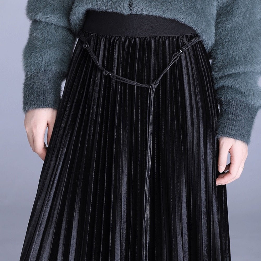 ベルベットプリーツロングスカート｜オフィスカジュアル レディース 通販【ミレジェネ】