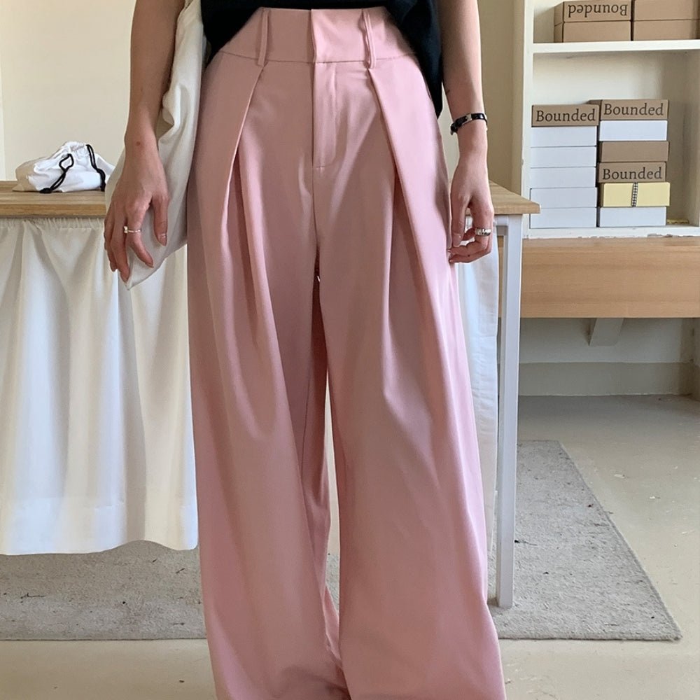 フロントワイドタックハイウエストパンツ｜オフィスカジュアル レディース 通販【ミレジェネ】