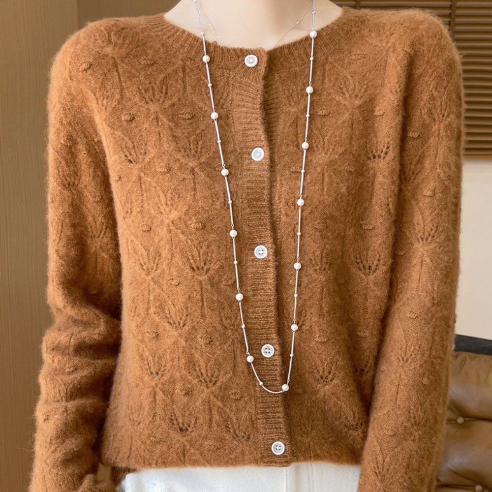 レース調ウールカーディガン｜オフィスカジュアル レディース 通販【ミレジェネ】