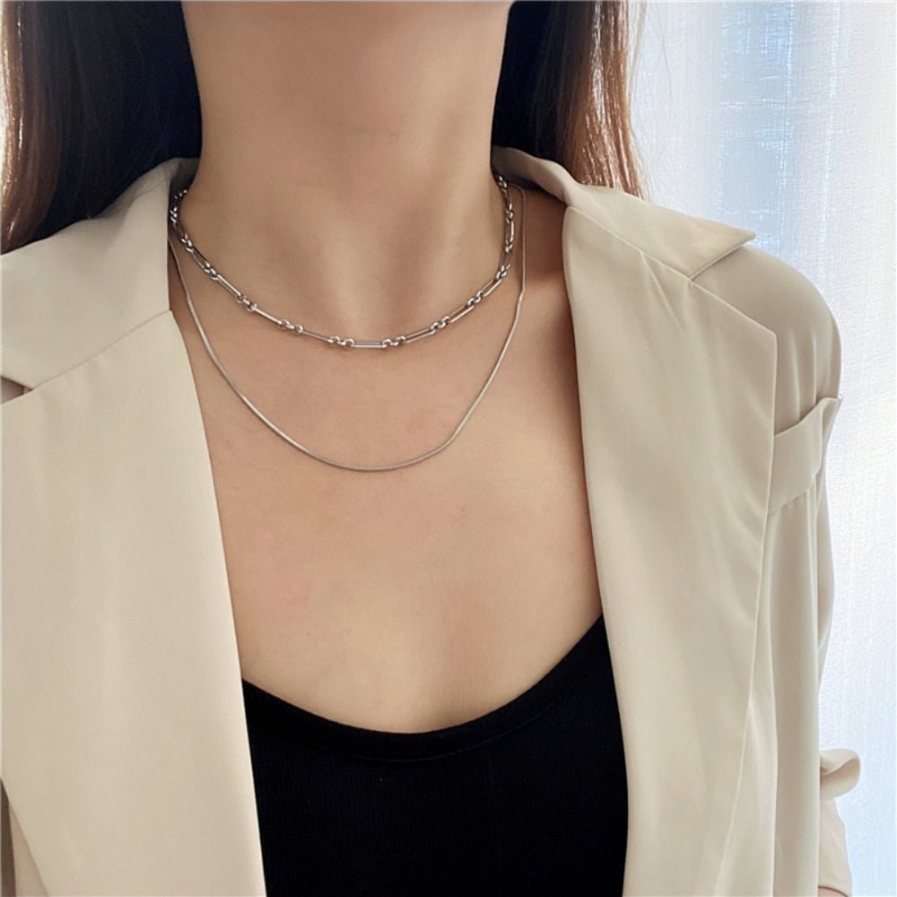 ダブルチェーンネックレス｜オフィスカジュアル レディース 通販【ミレジェネ】