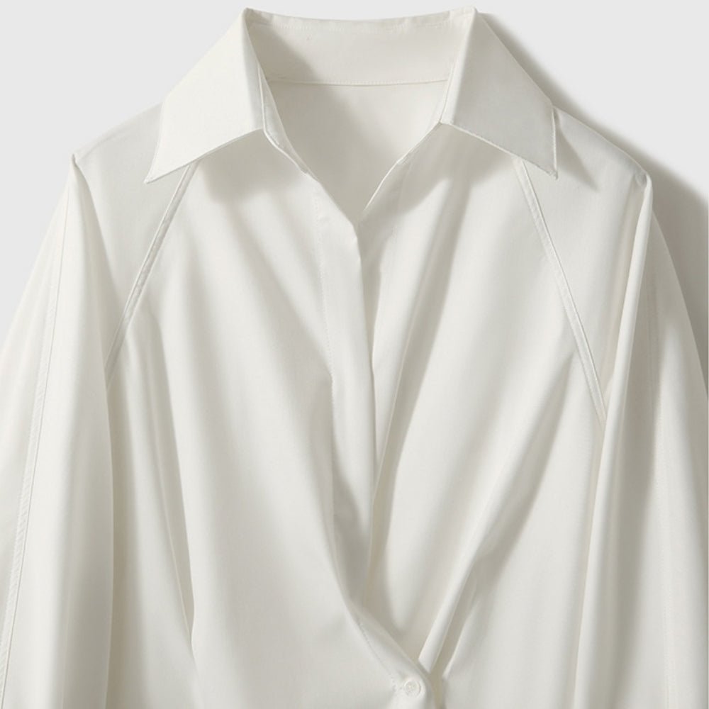 【着痩せ/通勤】ウエストマークレギュラーカラーブラウス [ミレジェネ]｜オフィスカジュアル レディース 通販【ミレジェネ】