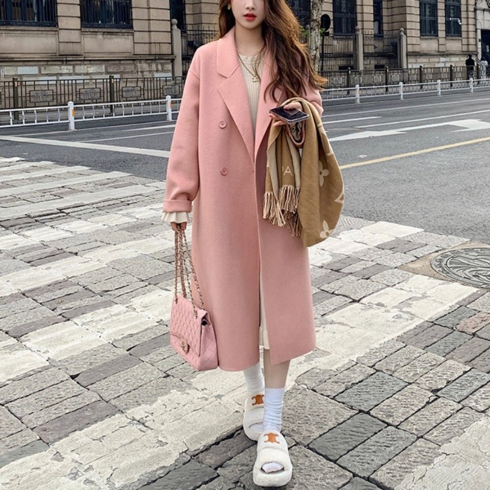 美品　ポロラルフローレン　ロングコート　チェスターコート　ウール　ピンク系　M 美品ポロラルフローレンロングコートチェスターコートウール