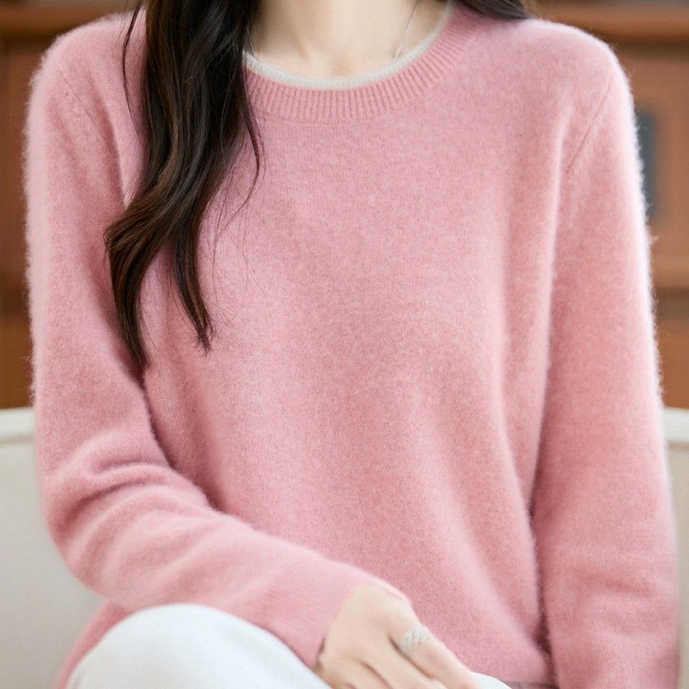 首元バイカラーニット｜オフィスカジュアル レディース 通販【ミレジェネ】