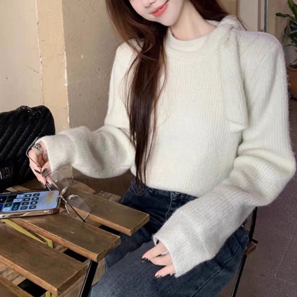 首元リボンニット｜オフィスカジュアル レディース 通販【ミレジェネ】