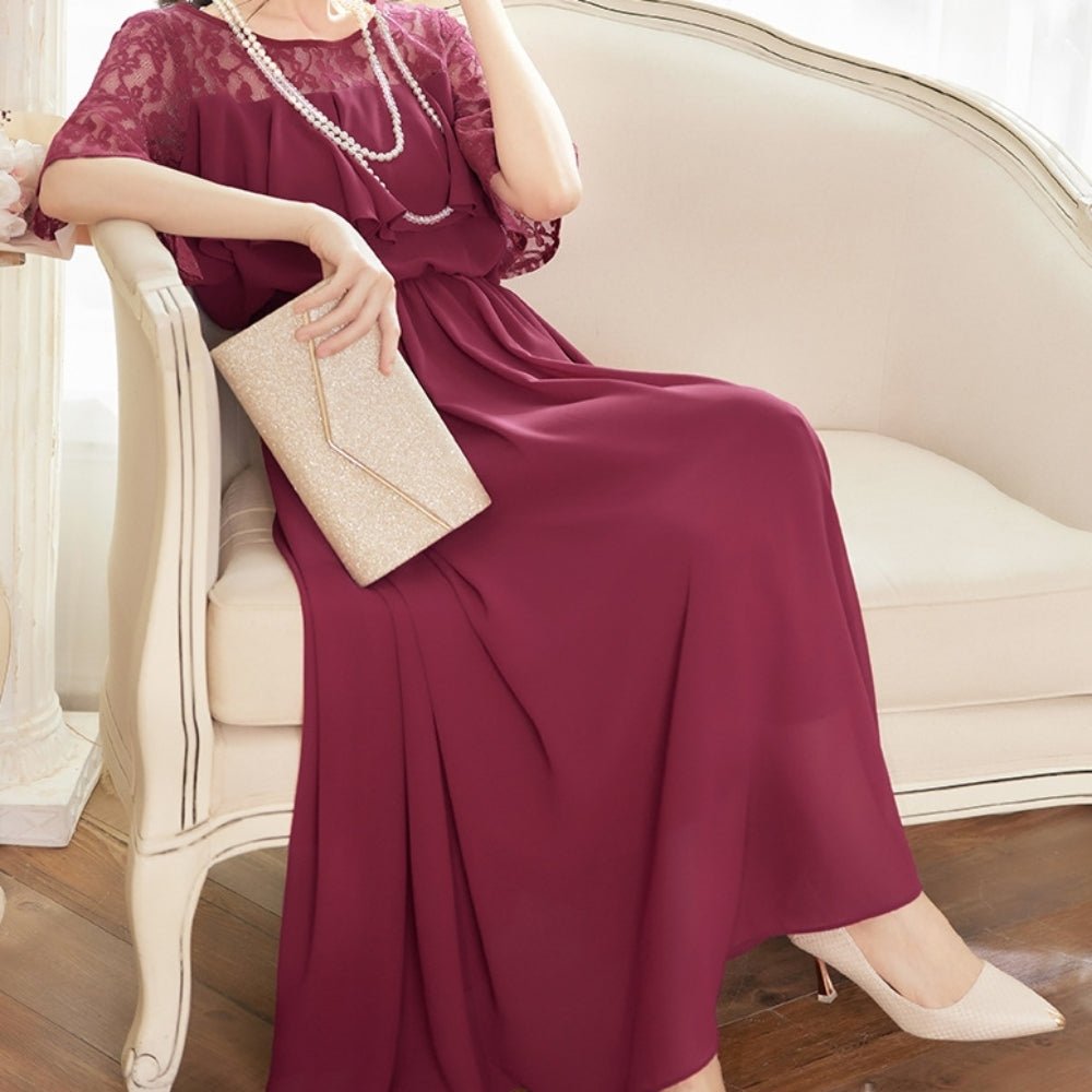 レース切り替えワンピース｜オフィスカジュアル レディース 通販【ミレジェネ】