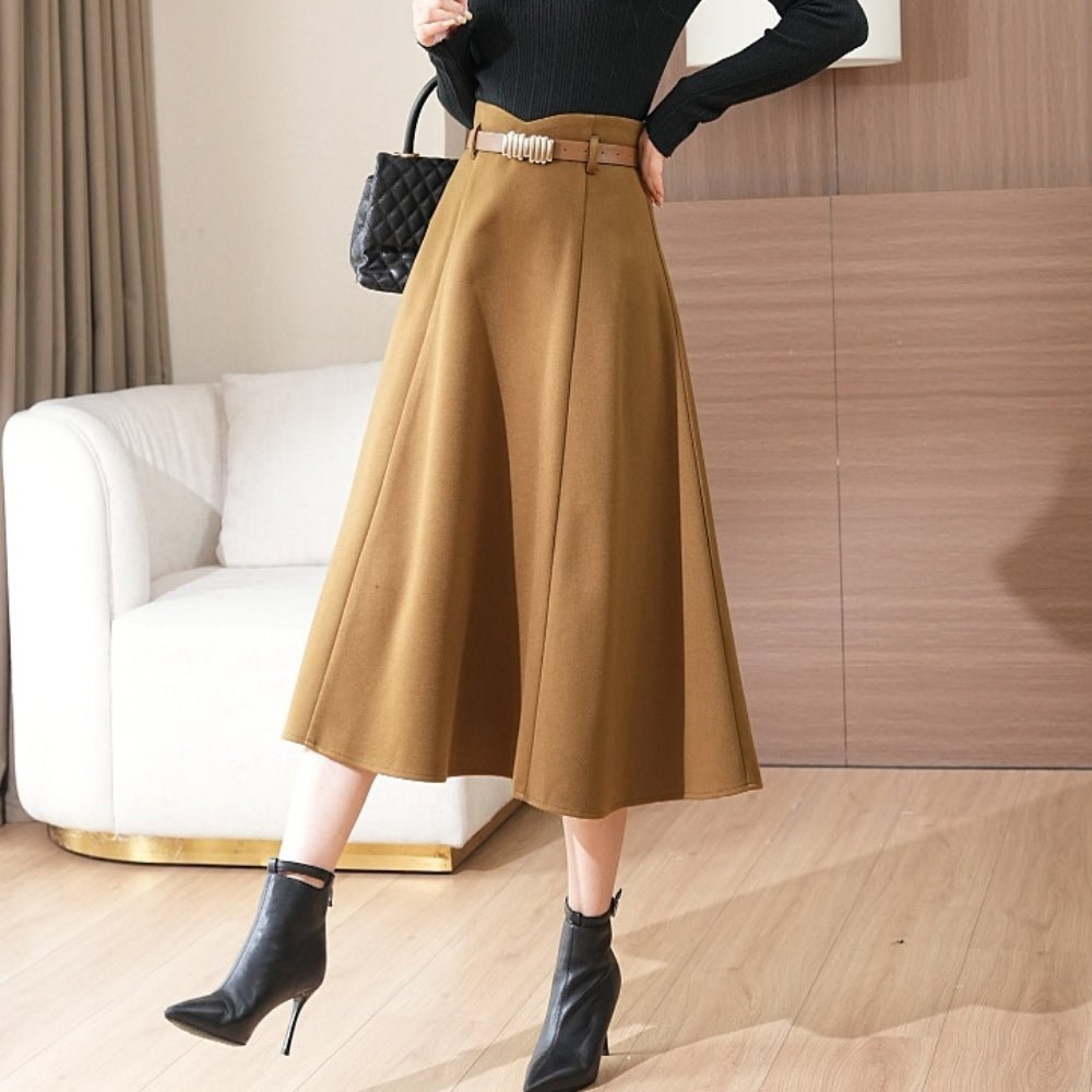 ベルト付きフレアスカート｜オフィスカジュアル レディース 通販【ミレジェネ】