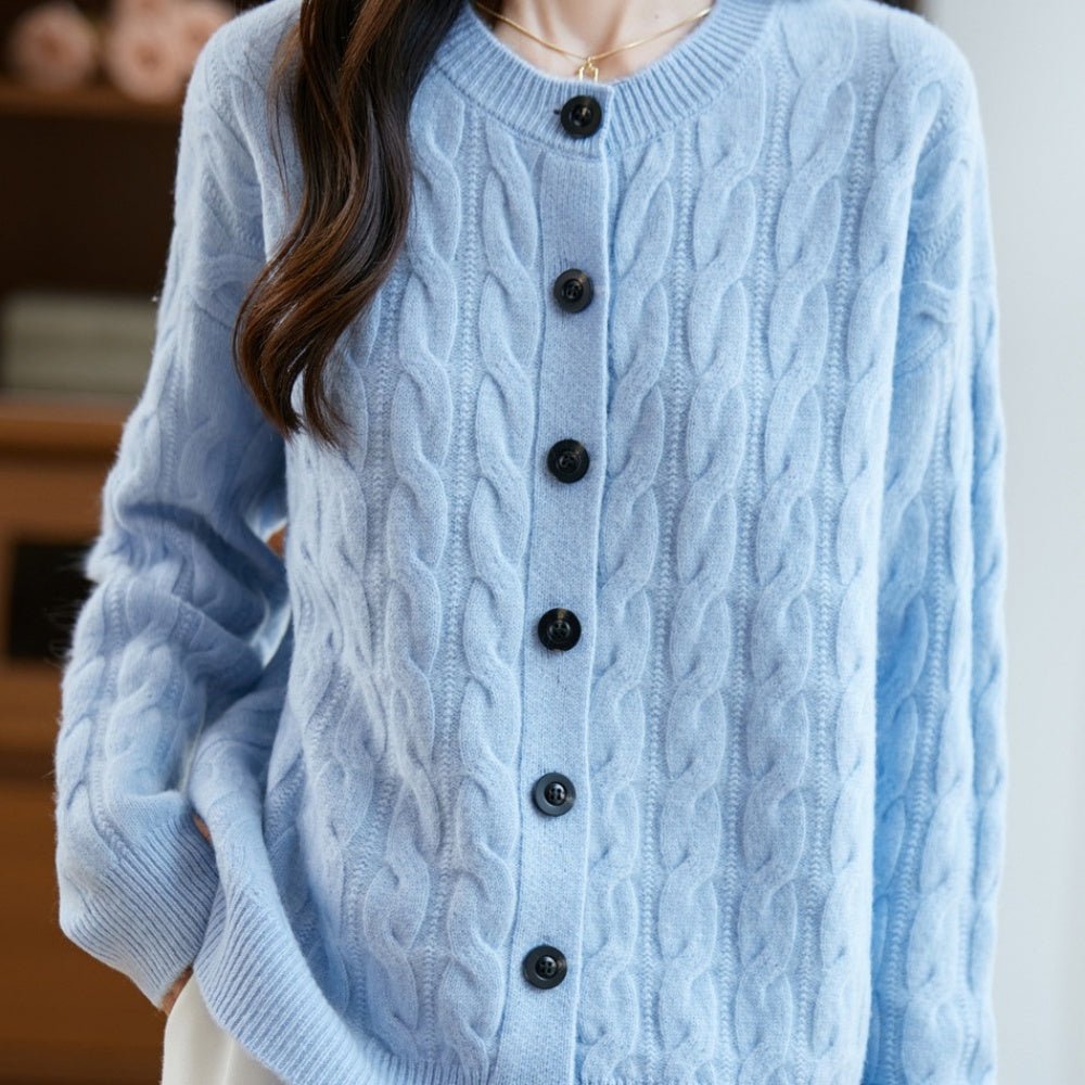 ウールケーブルニットカーディガン｜オフィスカジュアル レディース 通販【ミレジェネ】