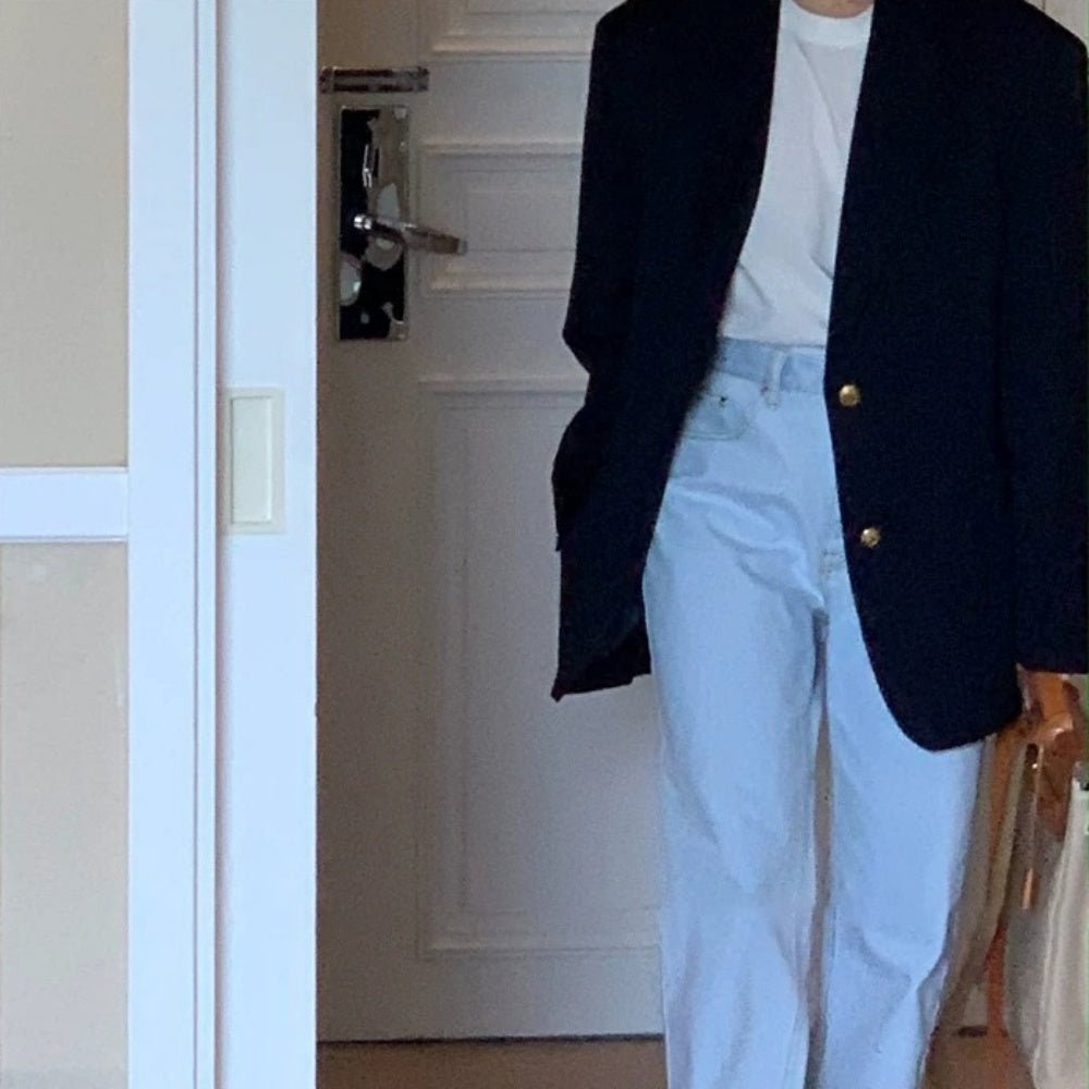 金ボタンネイビーブレザー｜オフィスカジュアル レディース 通販