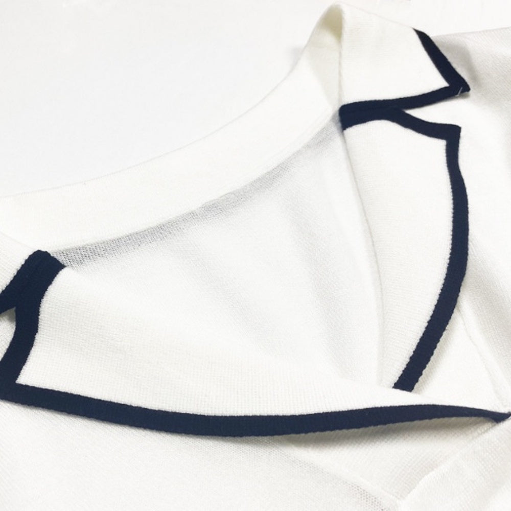 ポロニット配色トップス｜オフィスカジュアル レディース 通販【ミレジェネ】