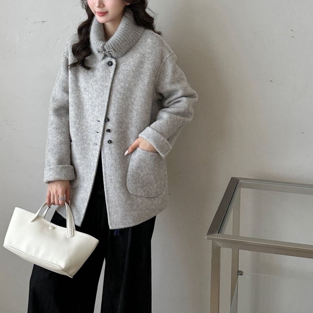 リブタートルショートコート｜オフィスカジュアル レディース 通販【ミレジェネ】