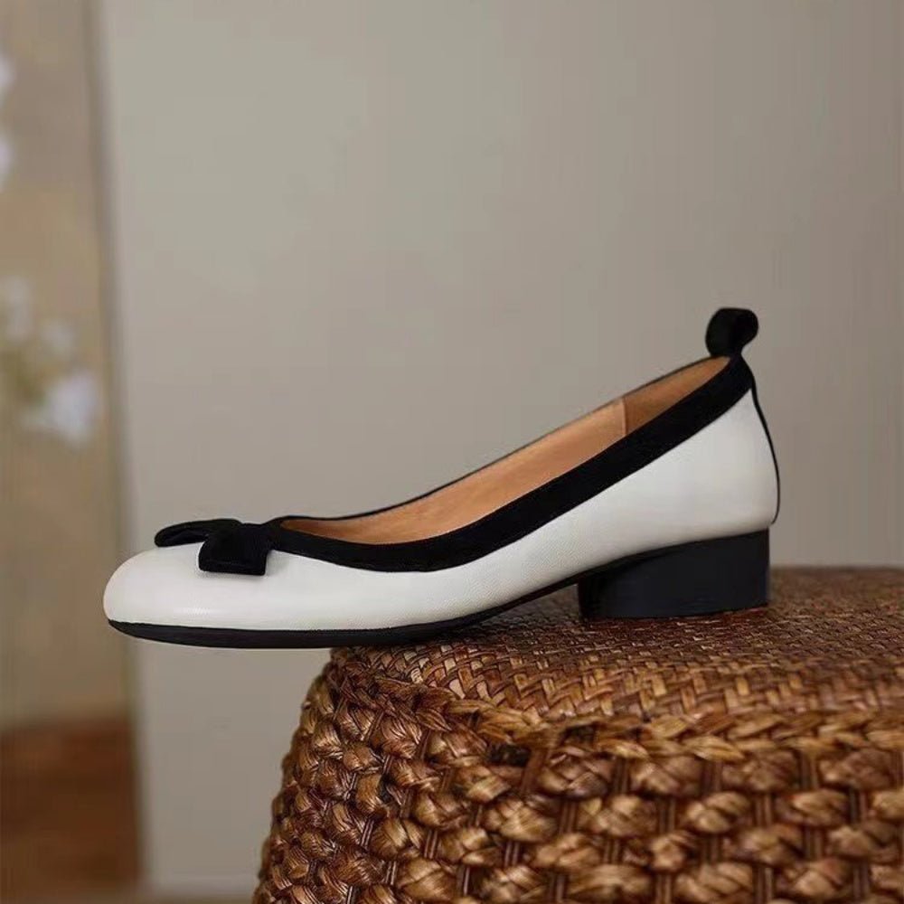 スクエアトゥリボンパンプス｜オフィスカジュアル レディース 通販【ミレジェネ】