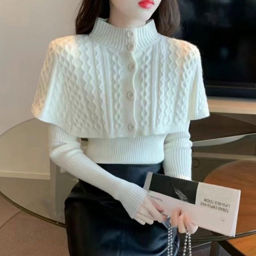 ケーブルニットケープアンサンブル｜オフィスカジュアル レディース 通販【ミレジェネ】