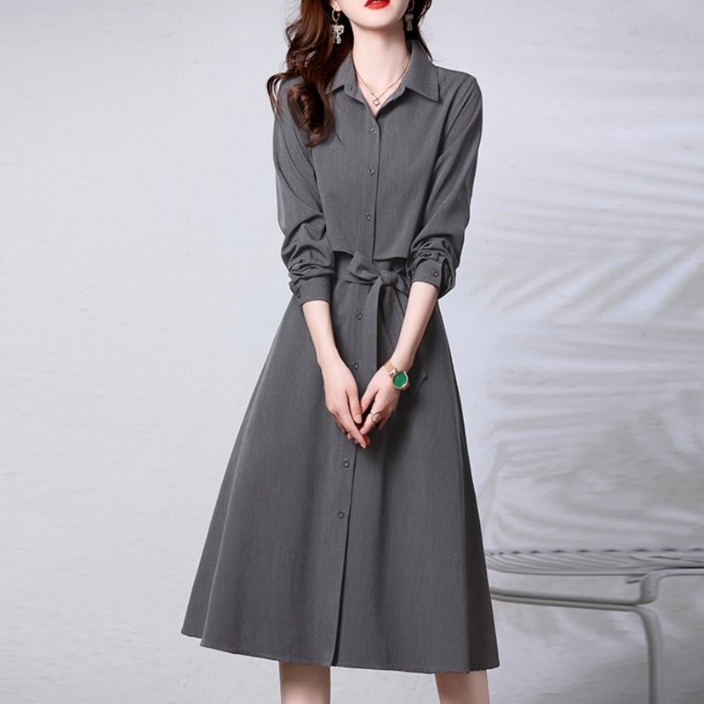 レギュラーカラーブラウスワンピース｜オフィスカジュアル レディース 通販【ミレジェネ】