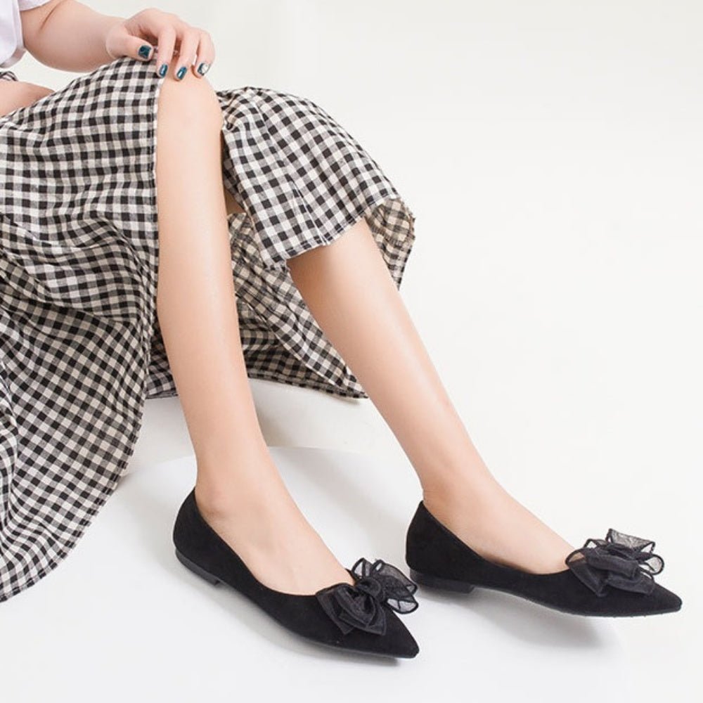 オーガンジーリボンフラットパンプス｜オフィスカジュアル レディース 通販【ミレジェネ】