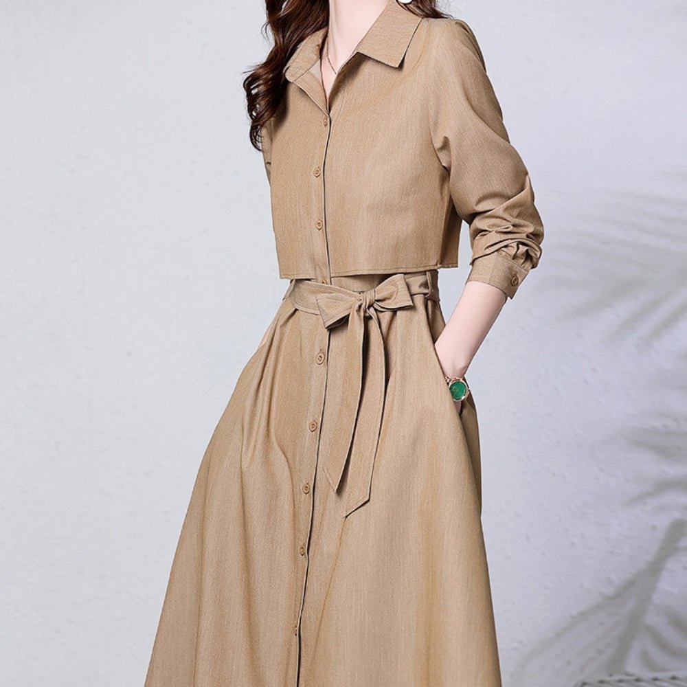 レギュラーカラーブラウスワンピース｜オフィスカジュアル レディース 通販【ミレジェネ】