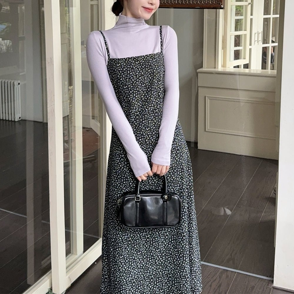 単色小花柄キャミワンピース｜オフィスカジュアル レディース 通販【ミレジェネ】