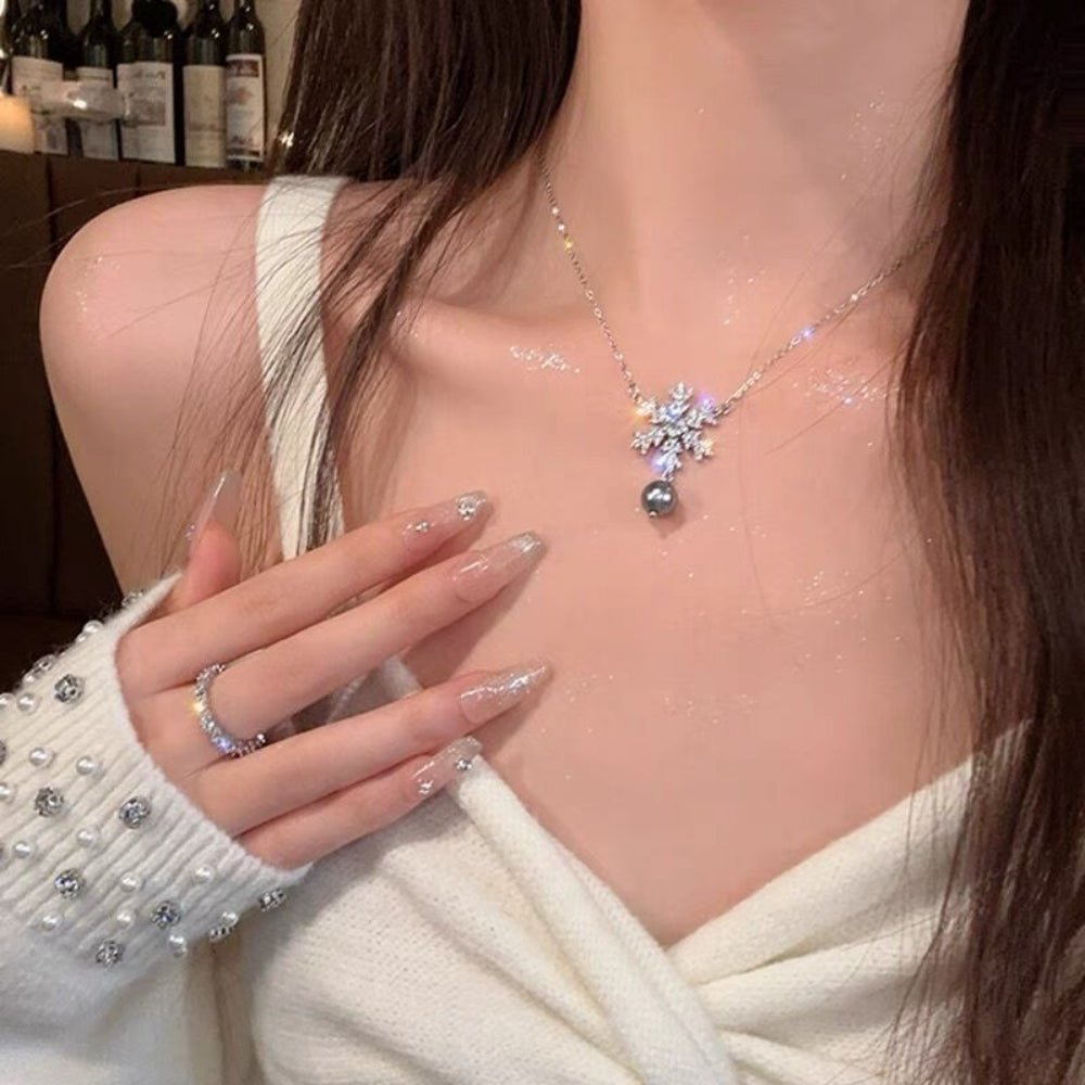 スノーフレークドロップパールネックレス｜オフィスカジュアル レディース 通販【ミレジェネ】