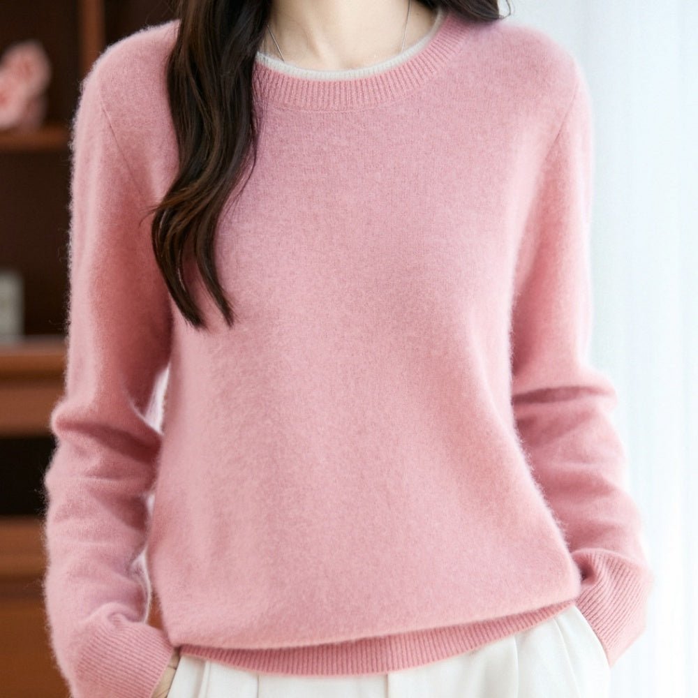 首元バイカラーニット｜オフィスカジュアル レディース 通販【ミレジェネ】