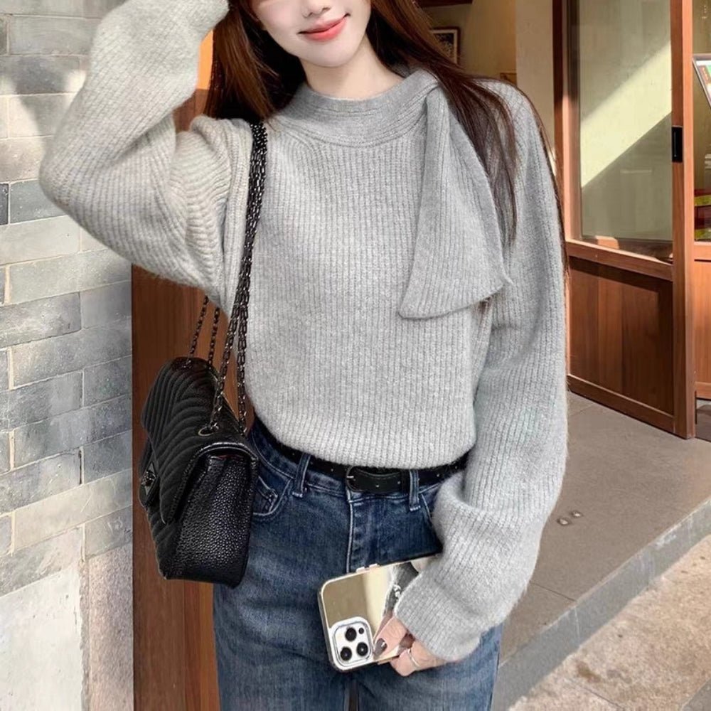 首元リボンニット｜オフィスカジュアル レディース 通販【ミレジェネ】